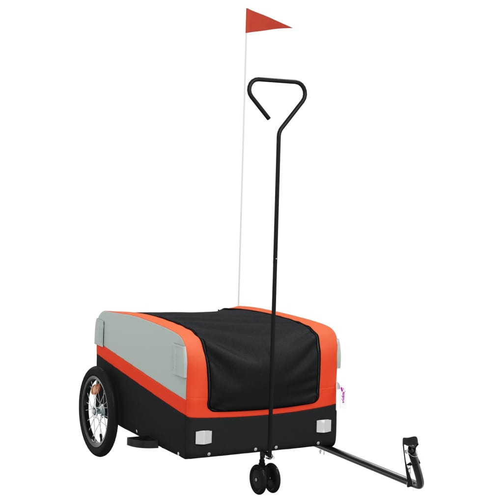 Cykeltrailer Sort og Orange 45 kg Jern