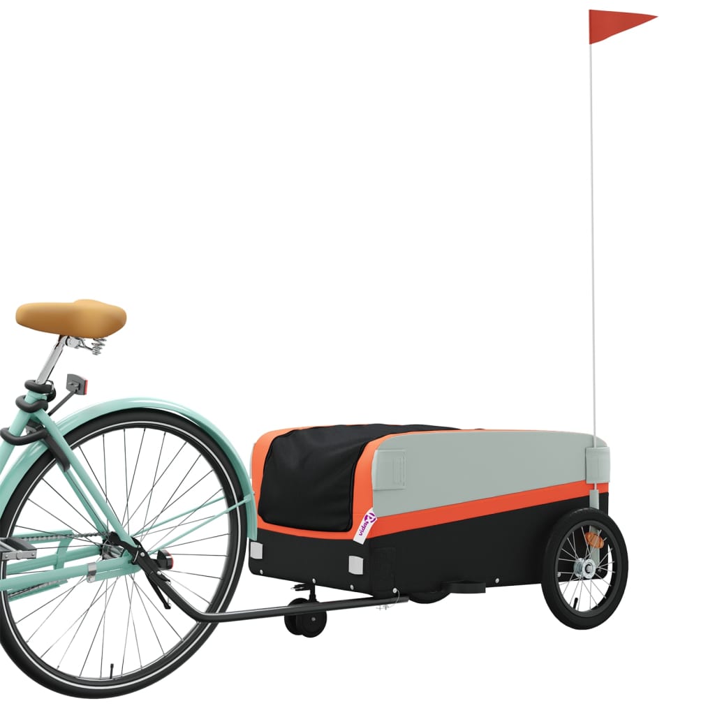 Cykeltrailer Sort og Orange 45 kg Jern