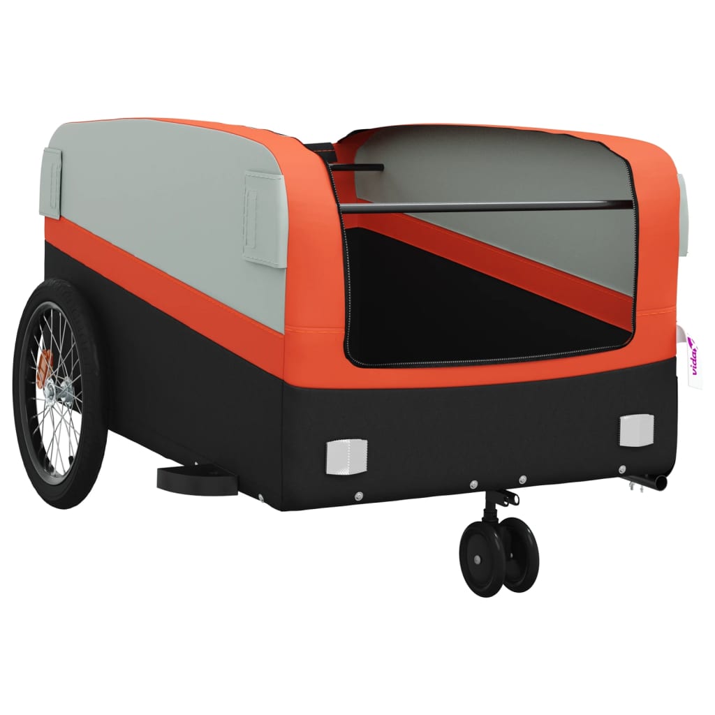 Cykeltrailer Sort og Orange 45 kg Jern