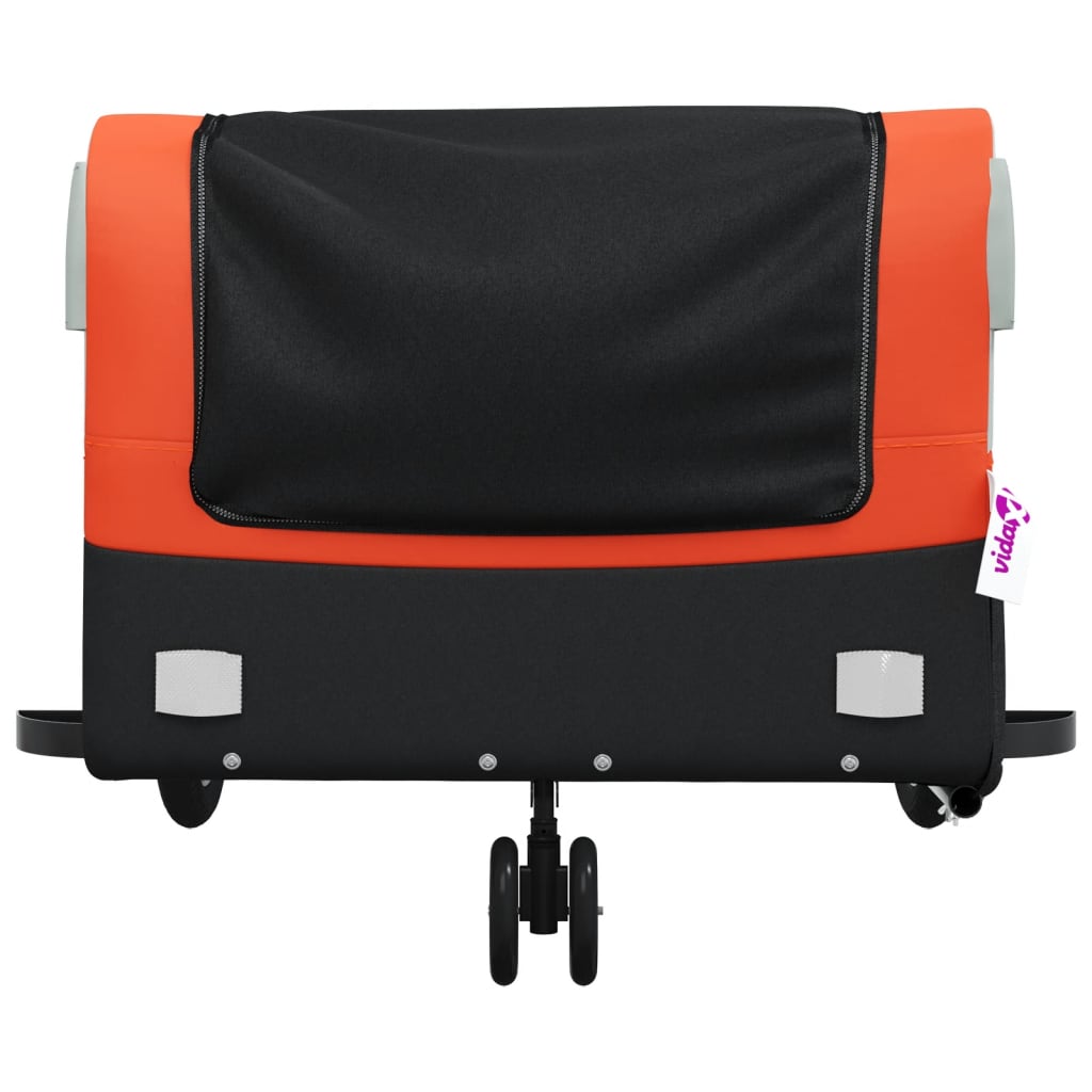 Cykeltrailer Sort og Orange 45 kg Jern