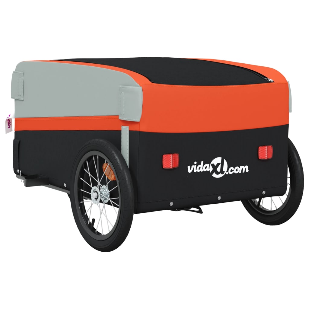 Cykeltrailer Sort og Orange 45 kg Jern