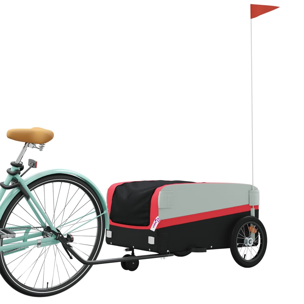 Cykeltrailer Sort og Rød 45 kg Jern
