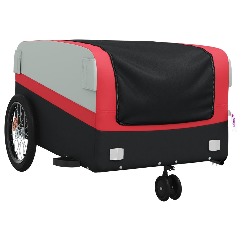 Cykeltrailer Sort og Rød 45 kg Jern