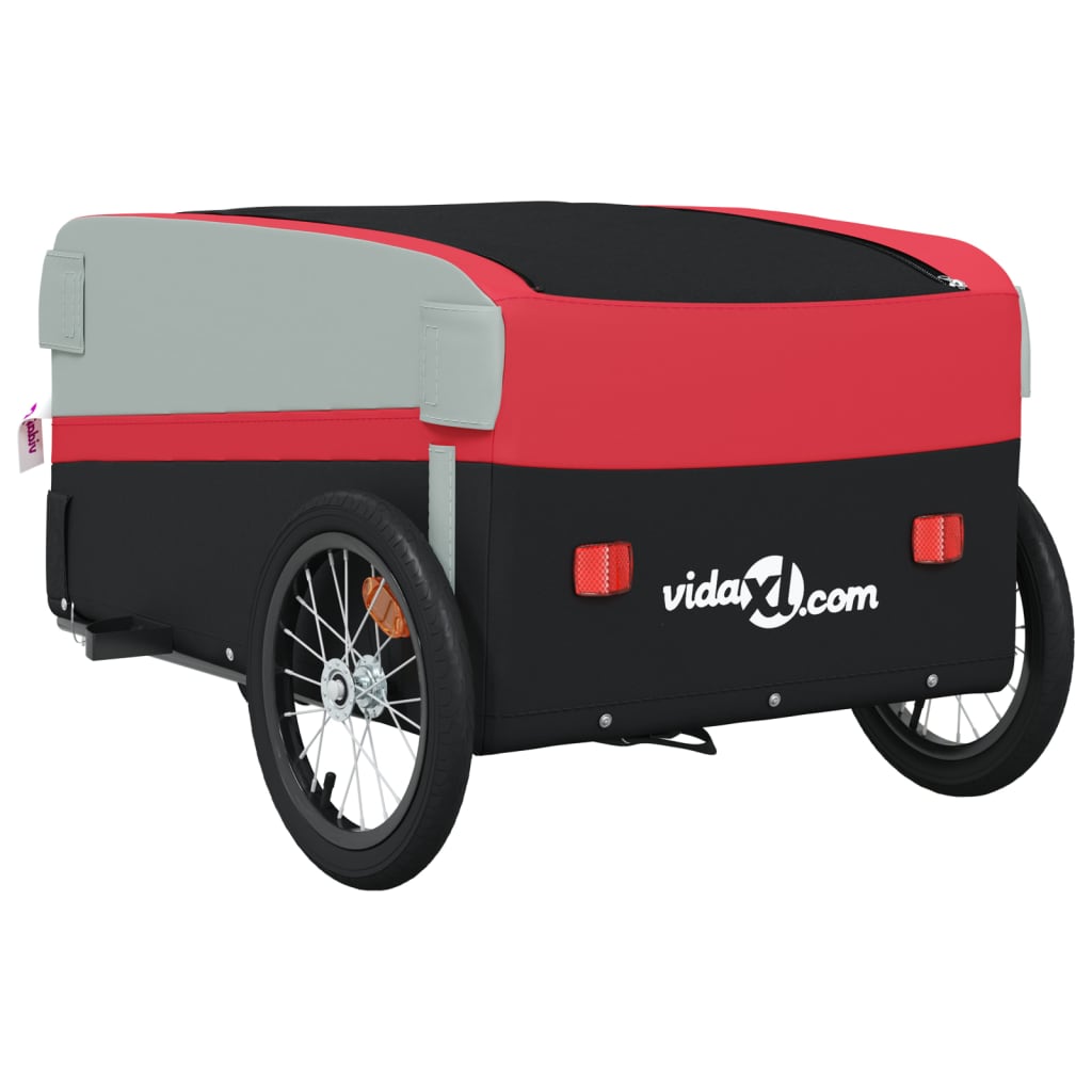 Cykeltrailer Sort og Rød 45 kg Jern
