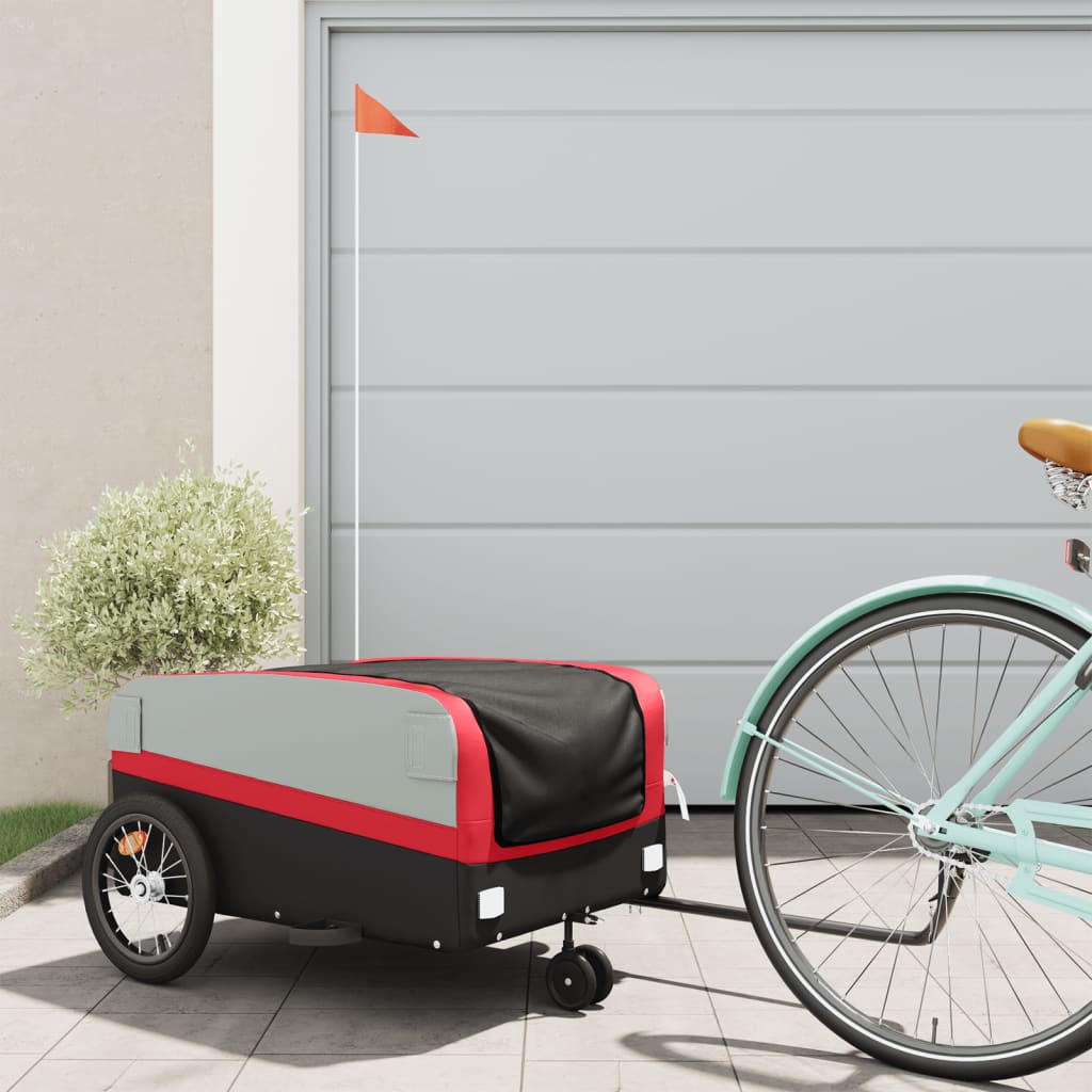 Cykeltrailer Sort og Rød 45 kg Jern