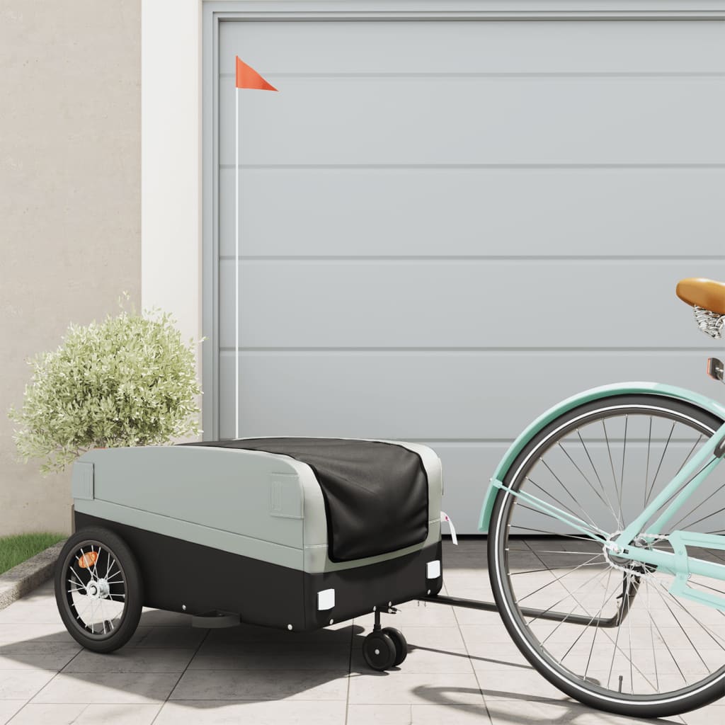 Cykeltrailer Sort og Grå 45 kg Jern