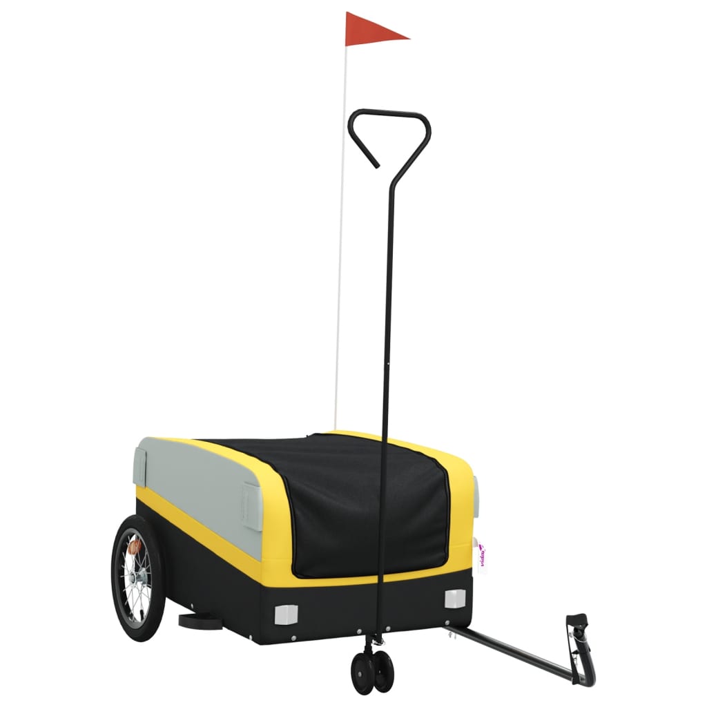 Cykeltrailer Sort og Gul 45 kg Jern