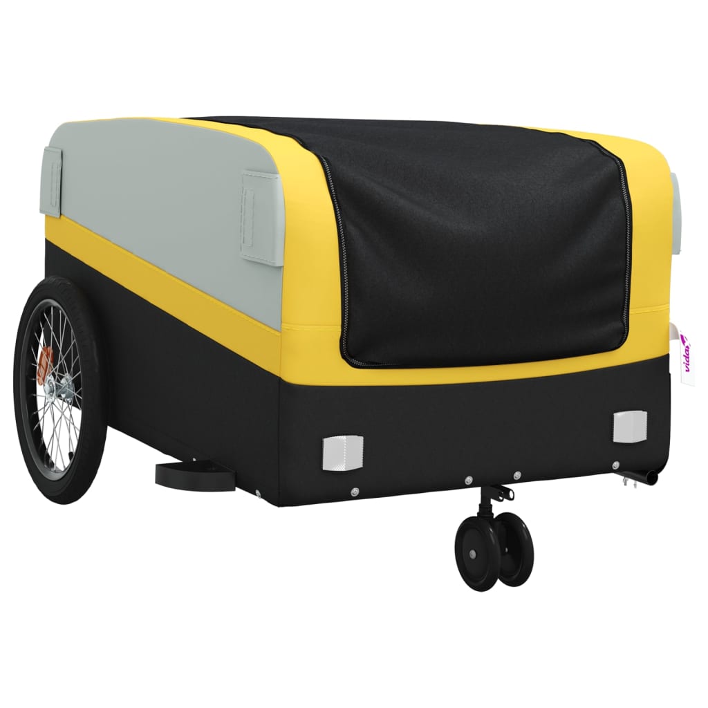 Cykeltrailer Sort og Gul 45 kg Jern