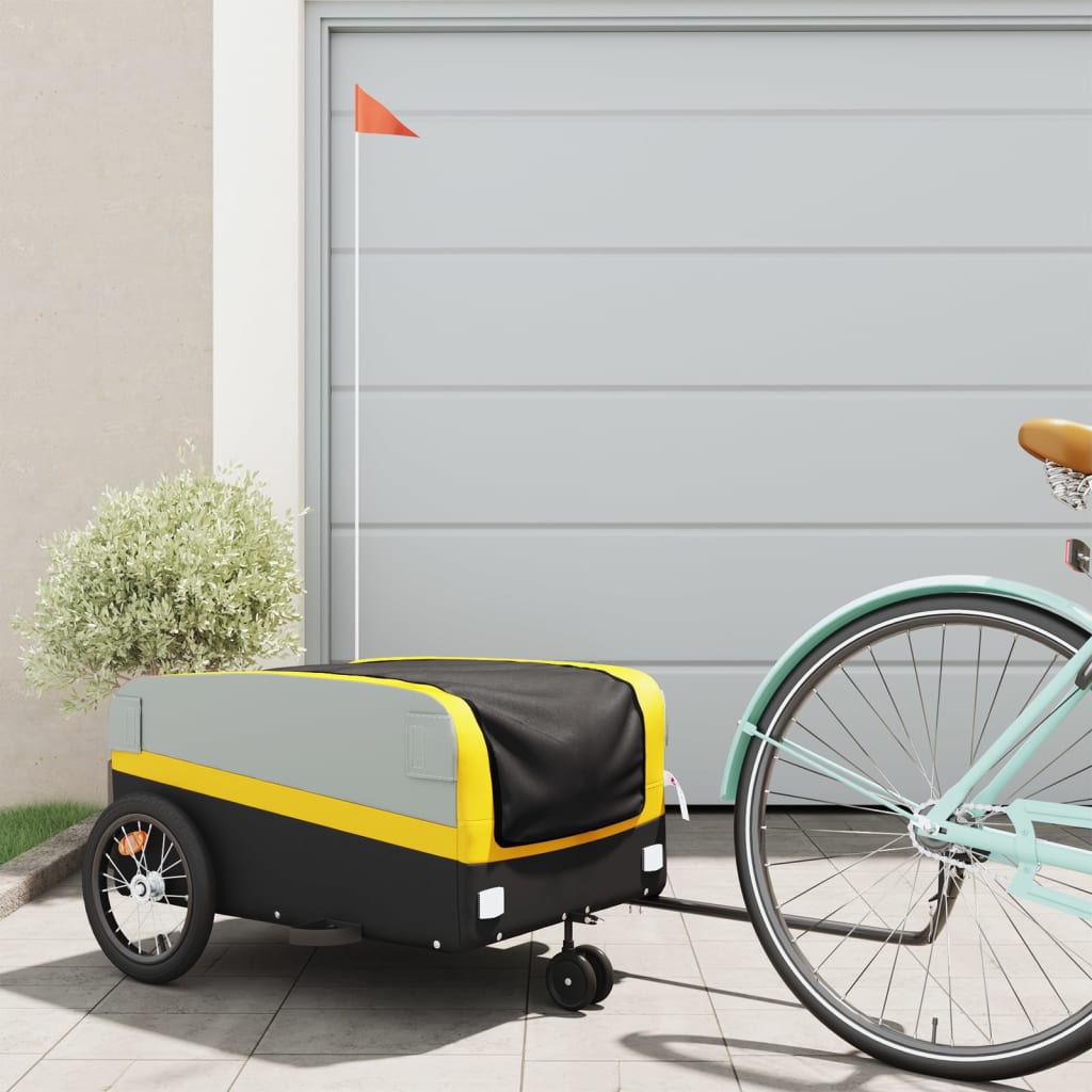 Cykeltrailer Sort og Gul 45 kg Jern