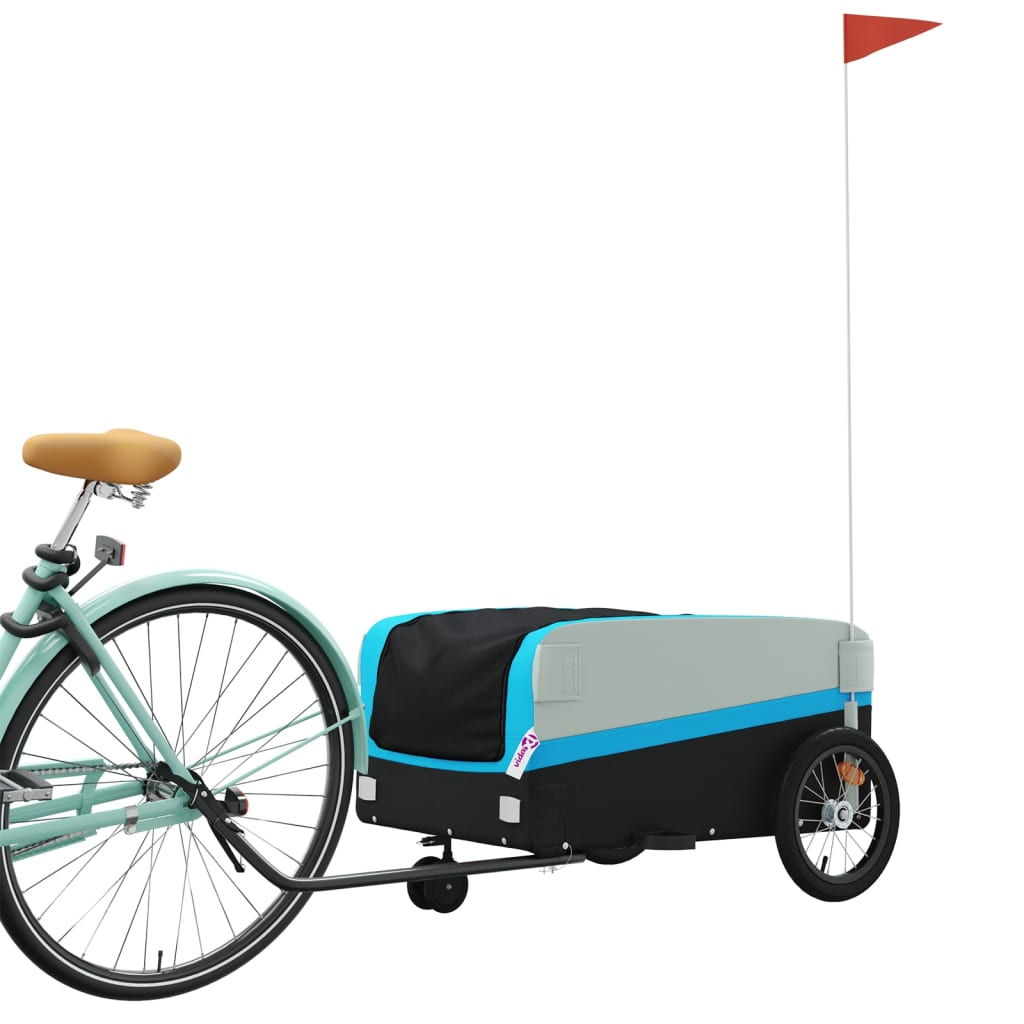 Cykeltrailer Sort og Blå 45 kg Jern