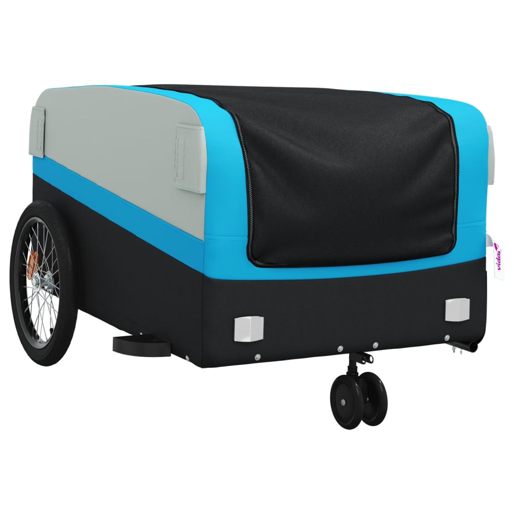Cykeltrailer Sort og Blå 45 kg Jern