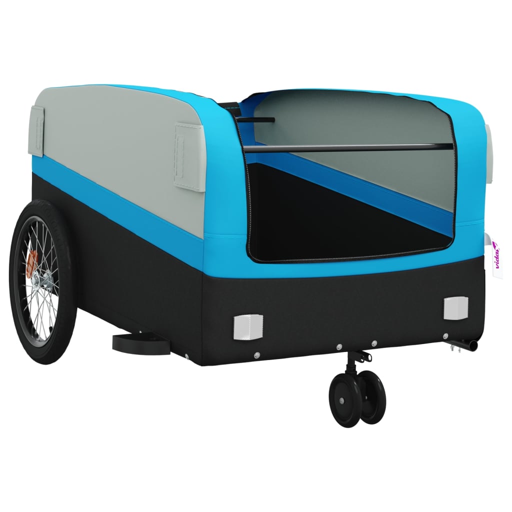 Cykeltrailer Sort og Blå 45 kg Jern