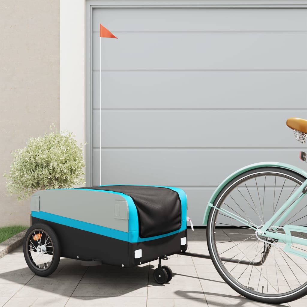Cykeltrailer Sort og Blå 45 kg Jern