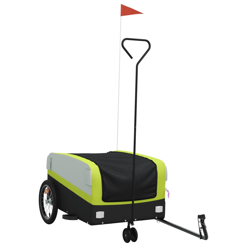 Cykeltrailer Sort og Grøn 45 kg Jern