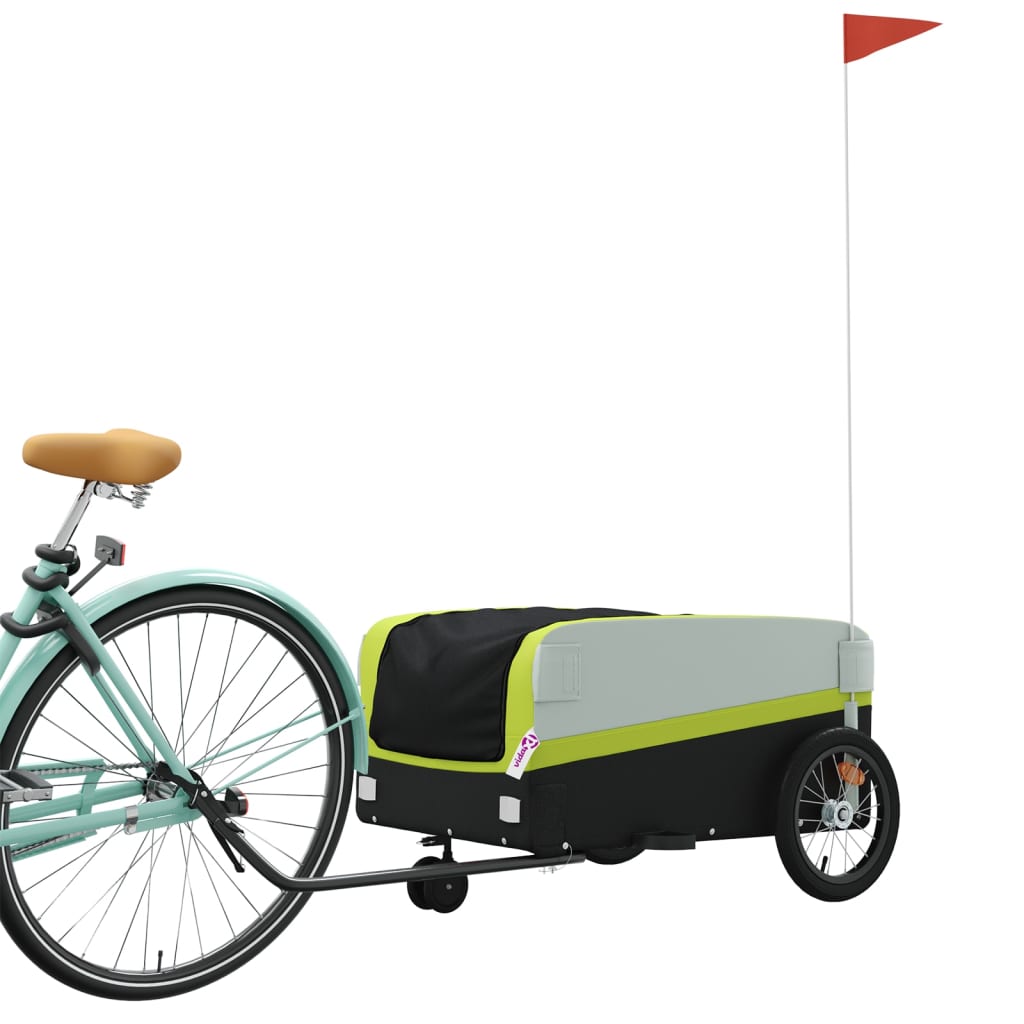 Cykeltrailer Sort og Grøn 45 kg Jern