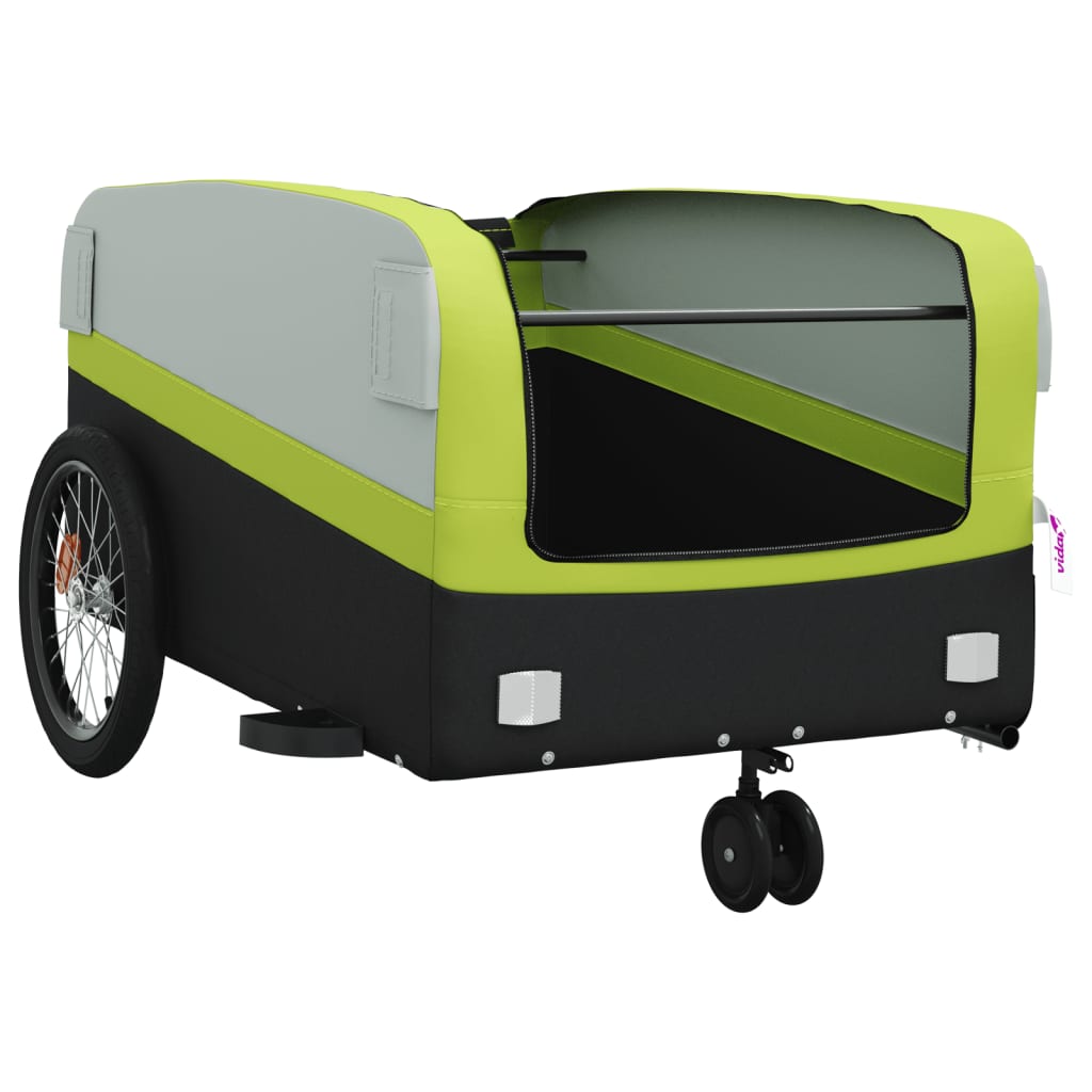 Cykeltrailer Sort og Grøn 45 kg Jern