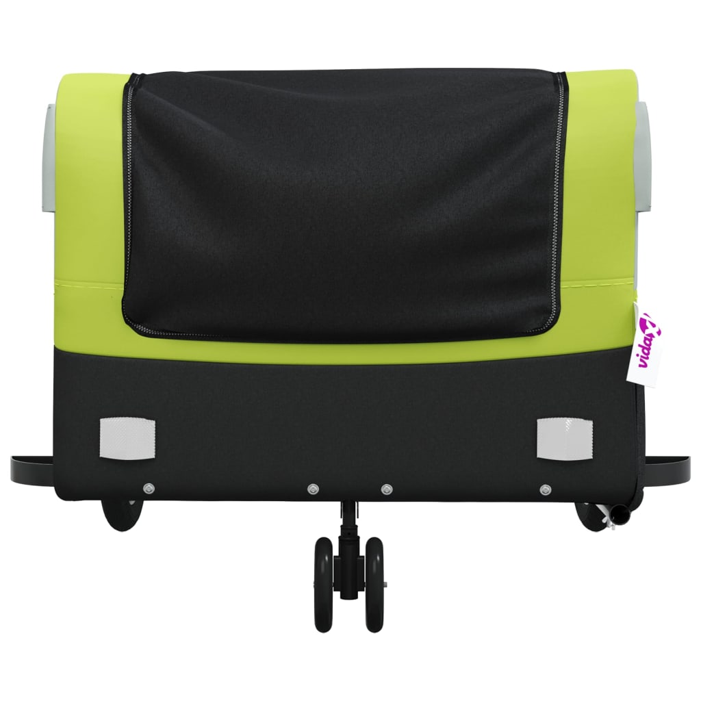 Cykeltrailer Sort og Grøn 45 kg Jern