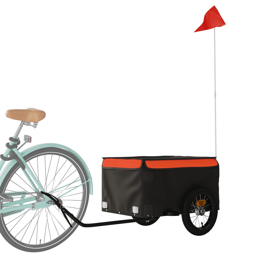 Cykeltrailer Sort og Orange 30 kg Jern