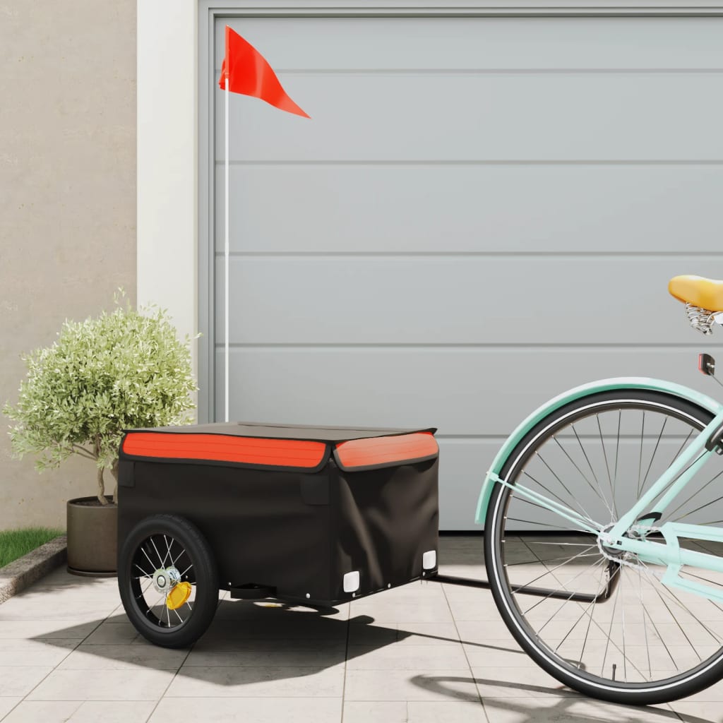 Cykeltrailer Sort og Orange 30 kg Jern