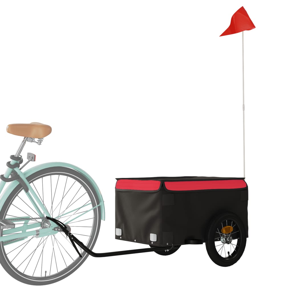 Cykeltrailer Sort og Rød 30 kg Jern