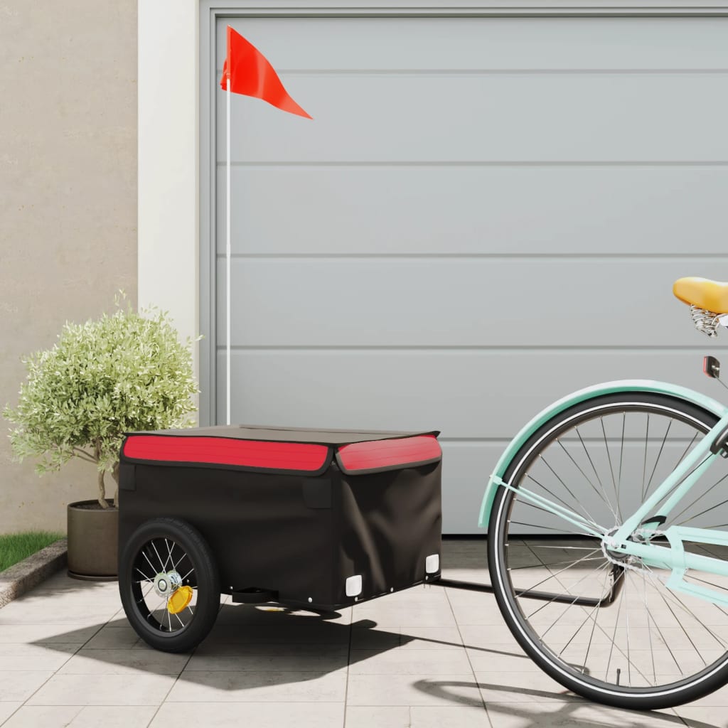 Cykeltrailer Sort og Rød 30 kg Jern
