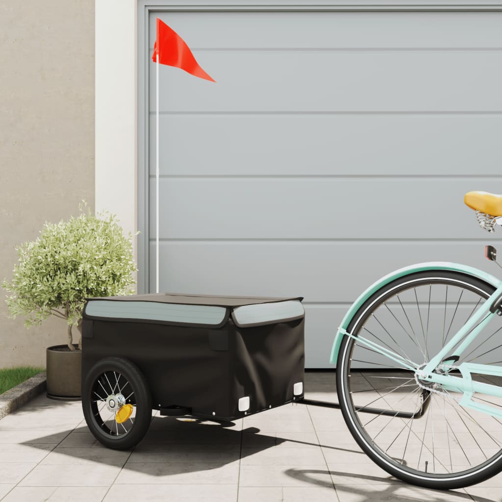 Cykeltrailer Sort og Grå 30 kg Jern