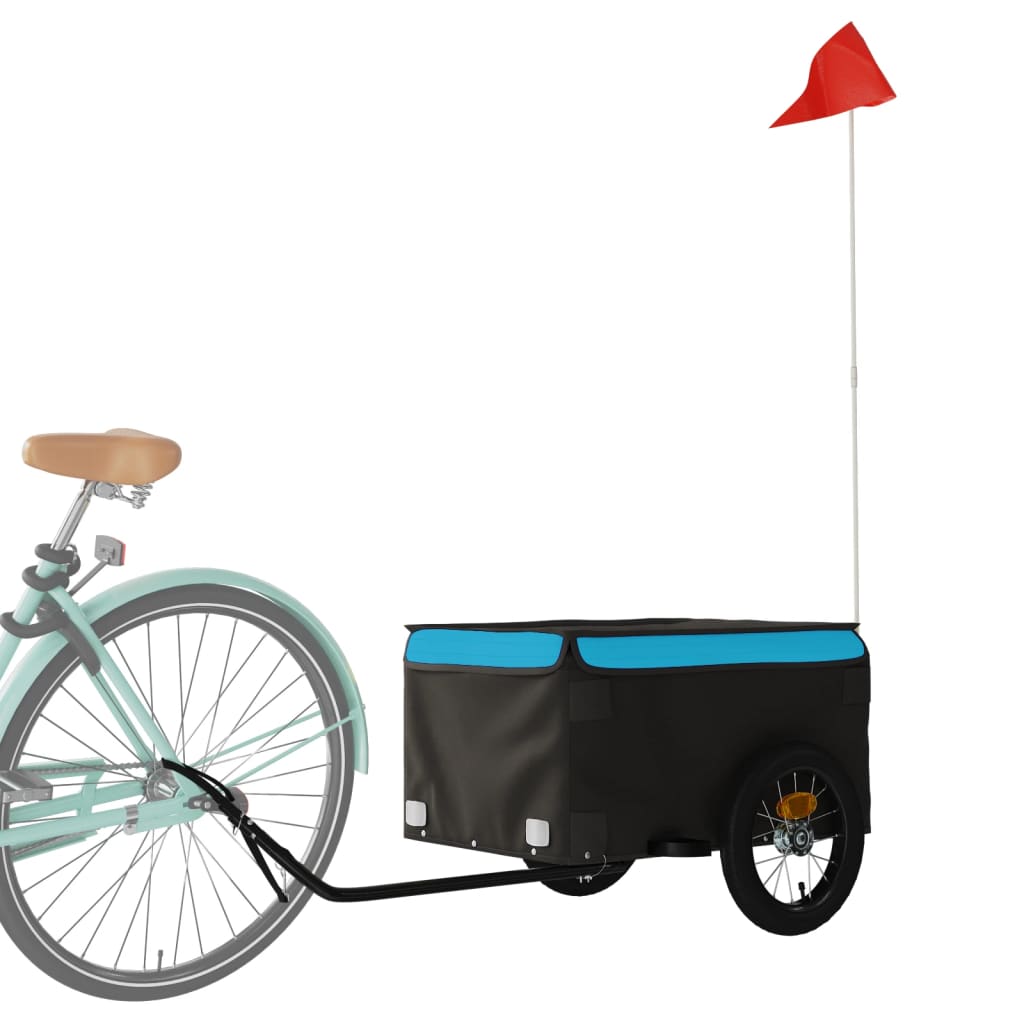 Cykeltrailer Sort og Blå 30 kg Jern