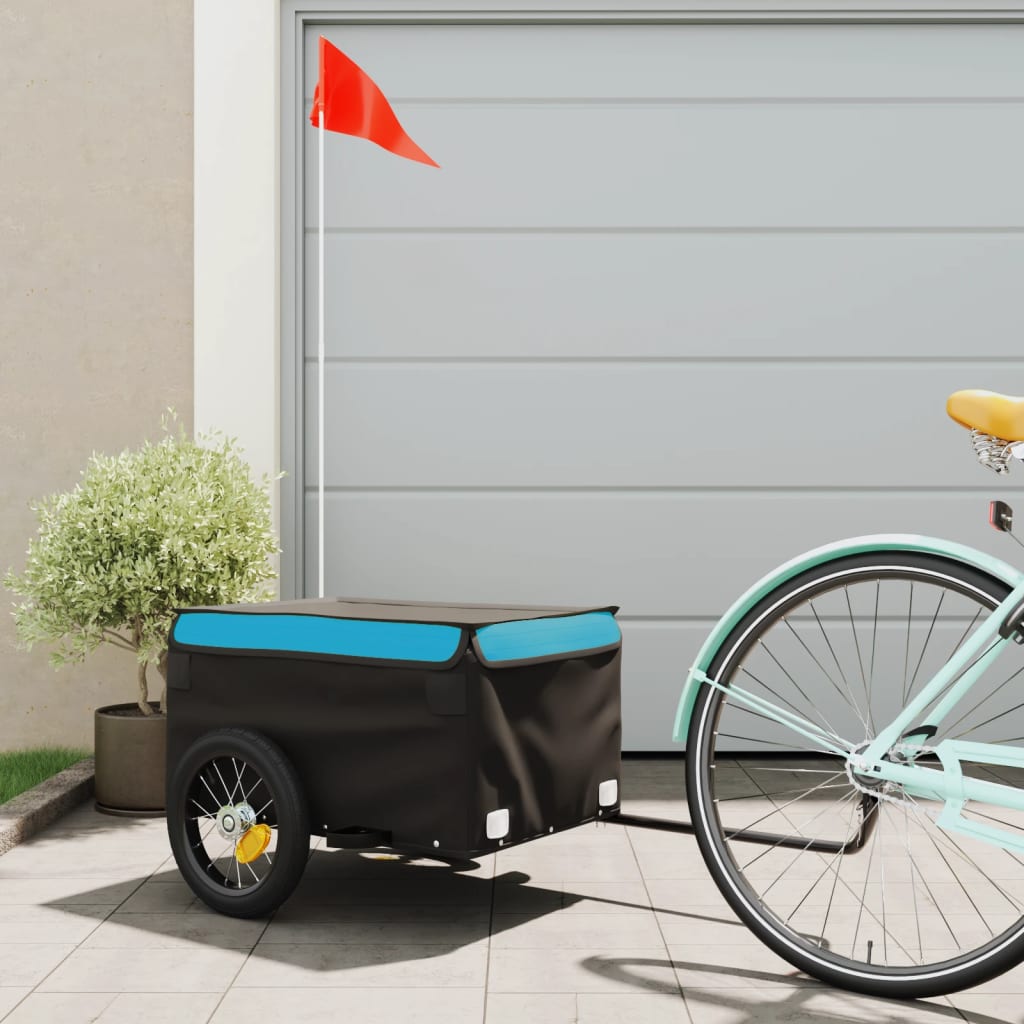 Cykeltrailer Sort og Blå 30 kg Jern