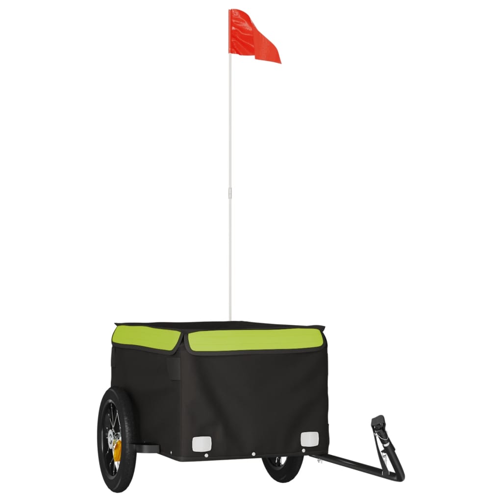 Cykeltrailer Sort og Grøn 30 kg Jern