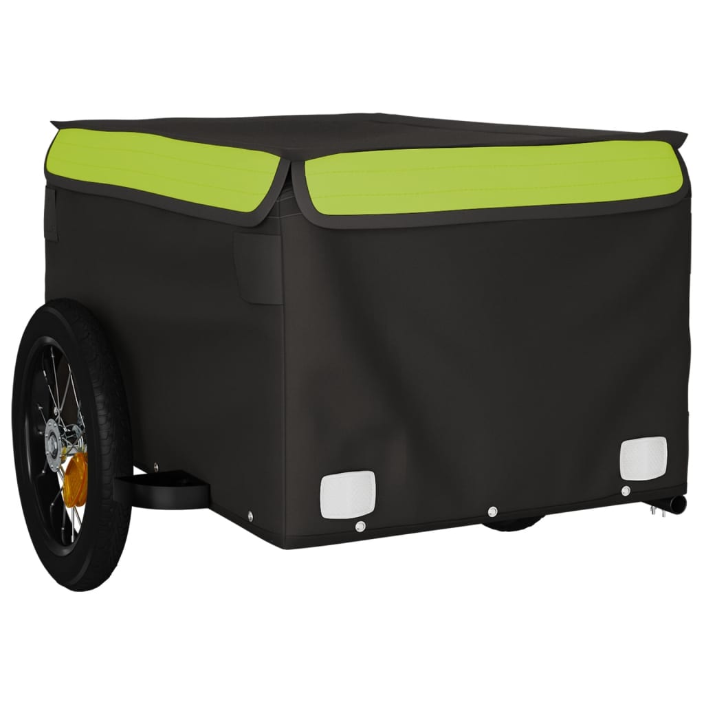 Cykeltrailer Sort og Grøn 30 kg Jern