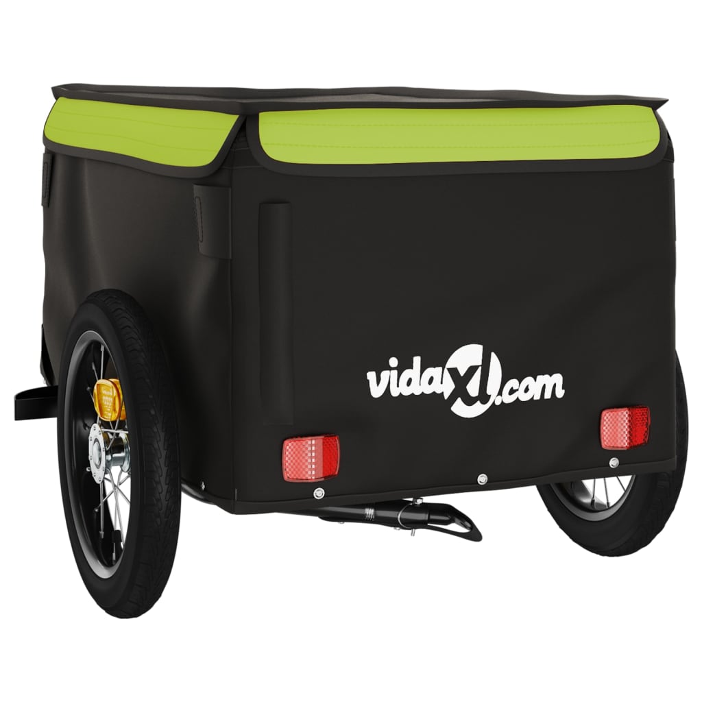 Cykeltrailer Sort og Grøn 30 kg Jern