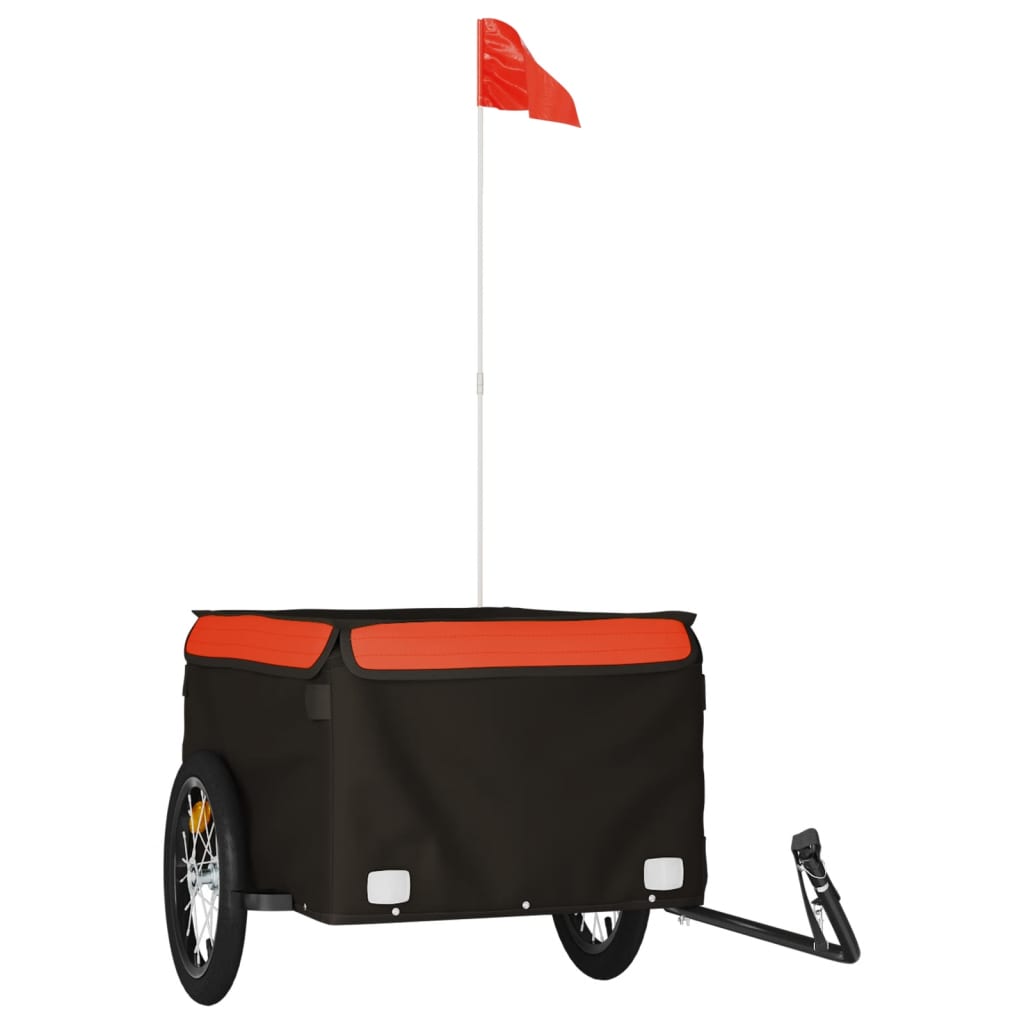 Cykeltrailer Sort og Orange 45 kg Jern