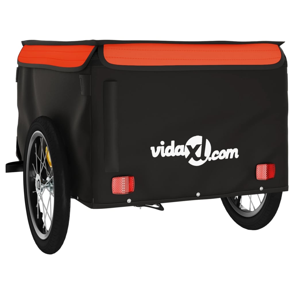 Cykeltrailer Sort og Orange 45 kg Jern