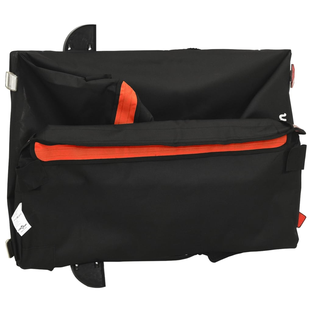 Cykeltrailer Sort og Orange 45 kg Jern