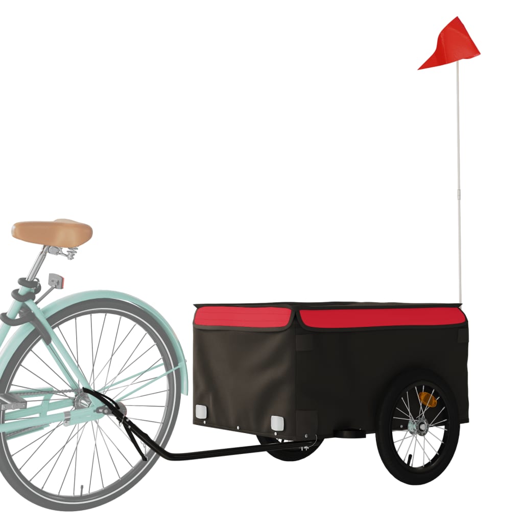Cykeltrailer Sort og Rød 45 kg Jern