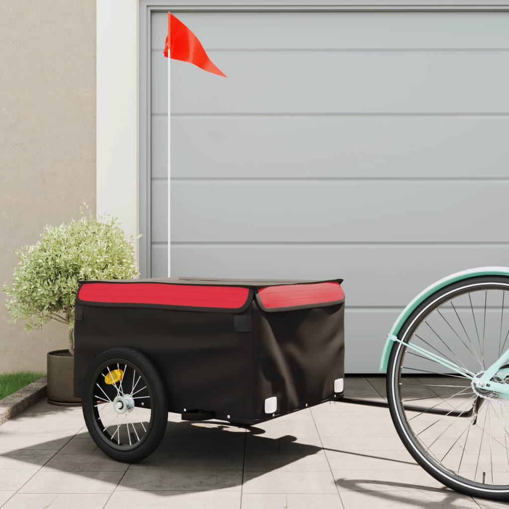 Cykeltrailer Sort og Rød 45 kg Jern