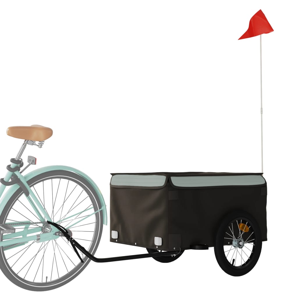 Cykeltrailer Sort og Grå 45 kg Jern