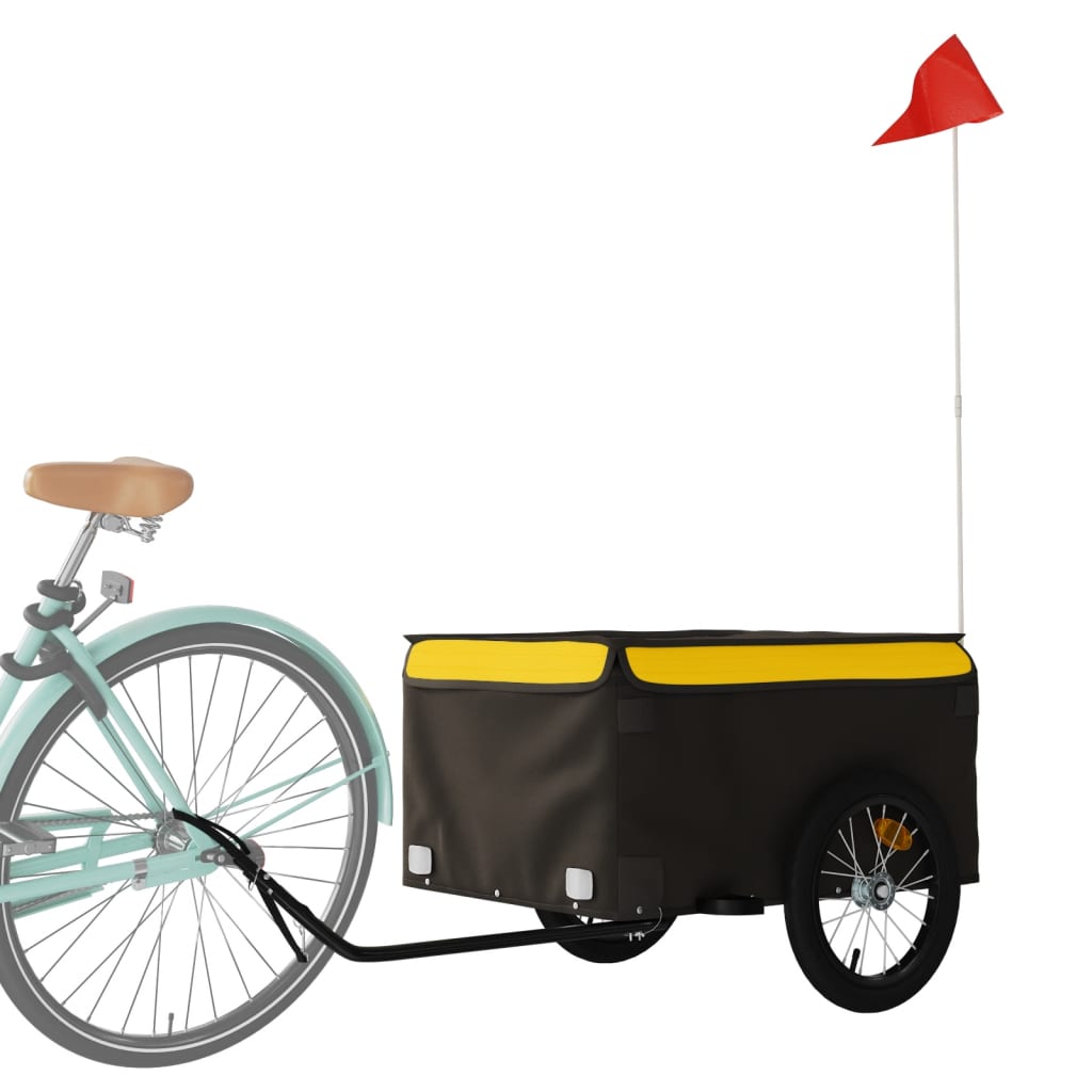 Cykeltrailer Sort og Gul 45 kg Jern