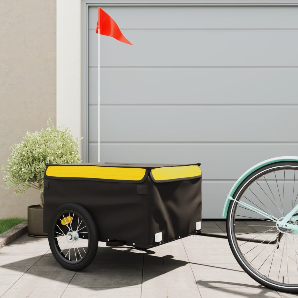Cykeltrailer Sort og Gul 45 kg Jern