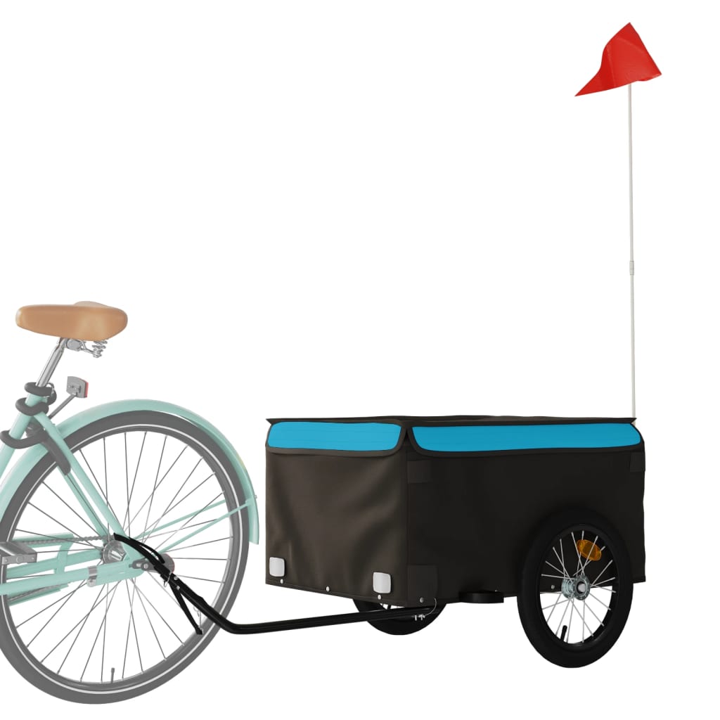 Cykeltrailer Sort og Blå 45 kg Jern