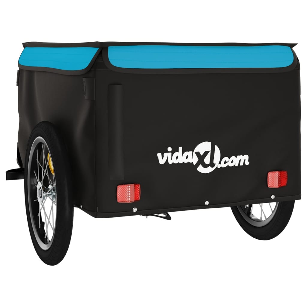 Cykeltrailer Sort og Blå 45 kg Jern
