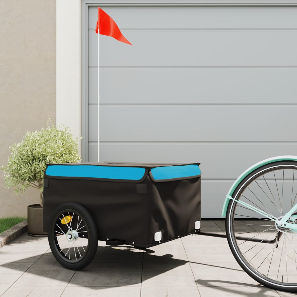 Cykeltrailer Sort og Blå 45 kg Jern