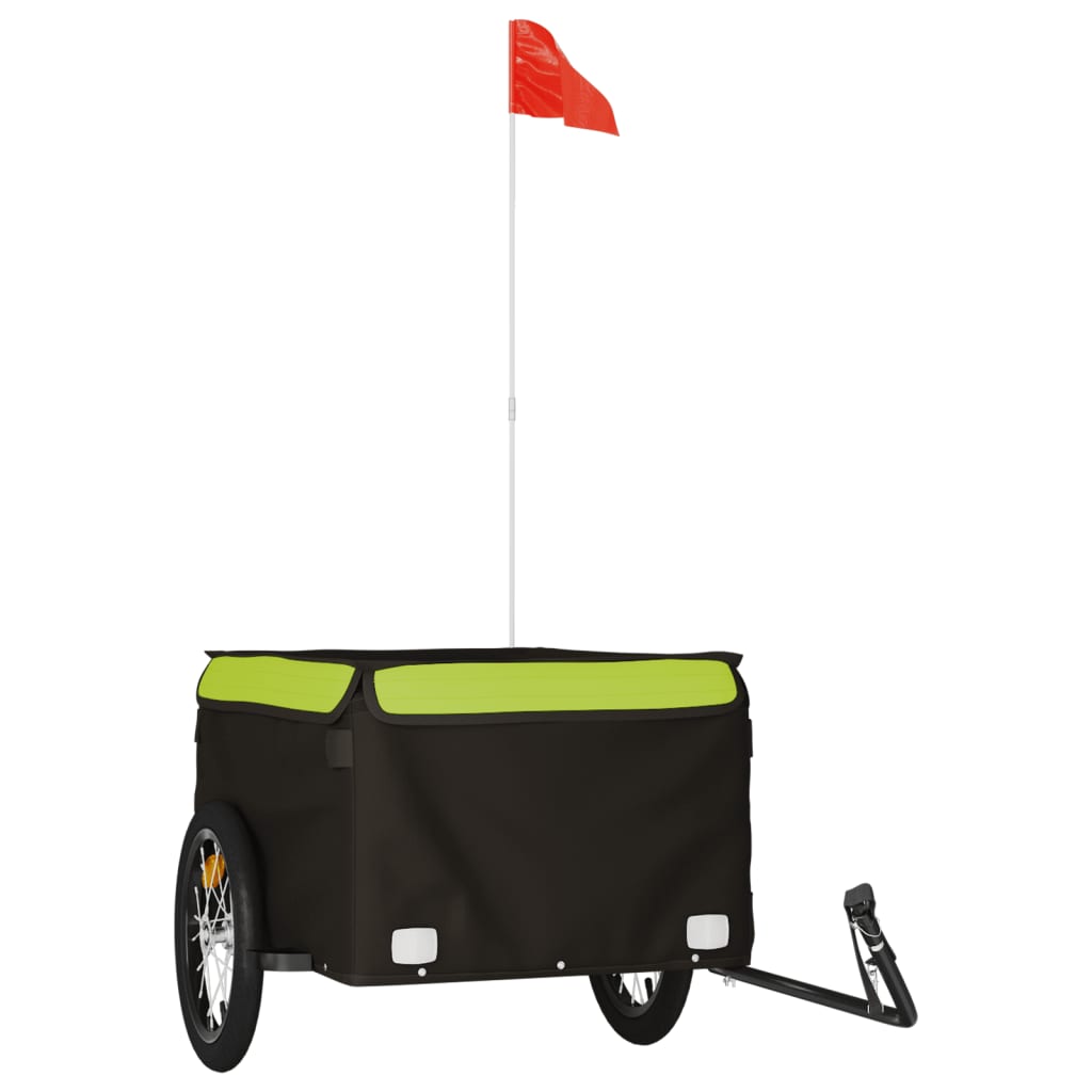 Cykeltrailer Sort og Grøn 45 kg Jern