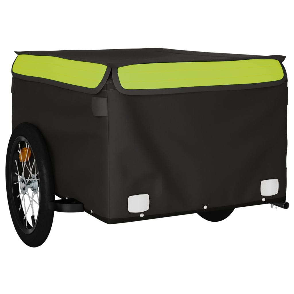 Cykeltrailer Sort og Grøn 45 kg Jern