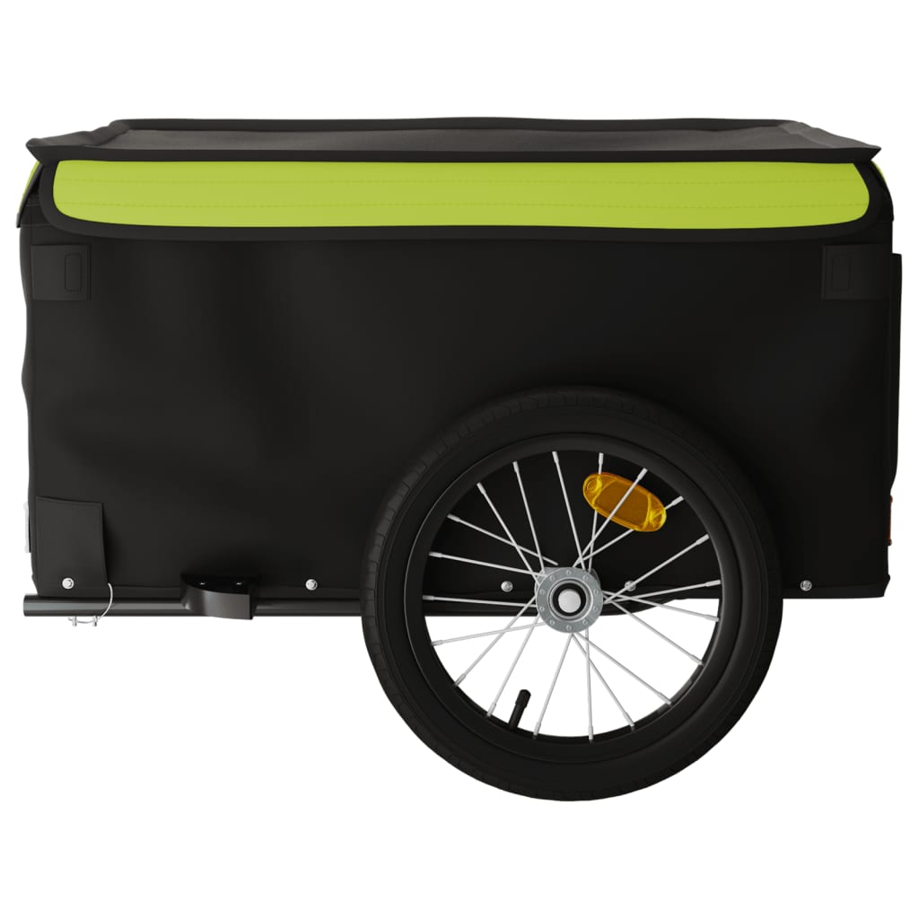 Cykeltrailer Sort og Grøn 45 kg Jern