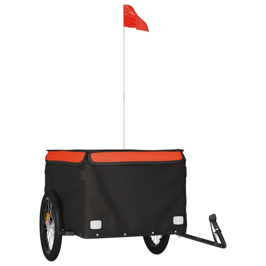 Cykeltrailer Sort og Orange 45 kg Jern