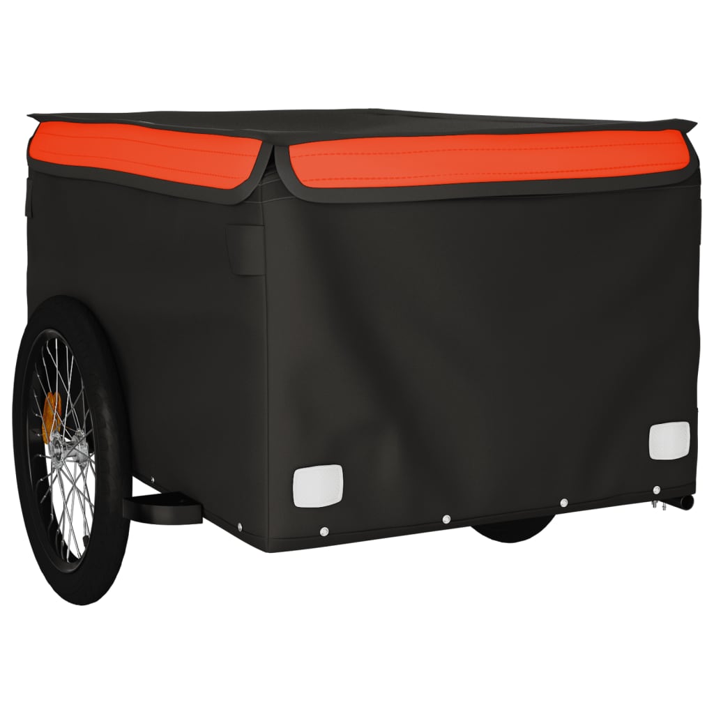 Cykeltrailer Sort og Orange 45 kg Jern