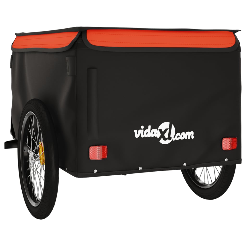 Cykeltrailer Sort og Orange 45 kg Jern