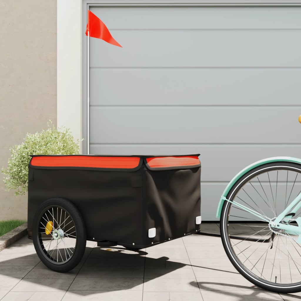 Cykeltrailer Sort og Orange 45 kg Jern