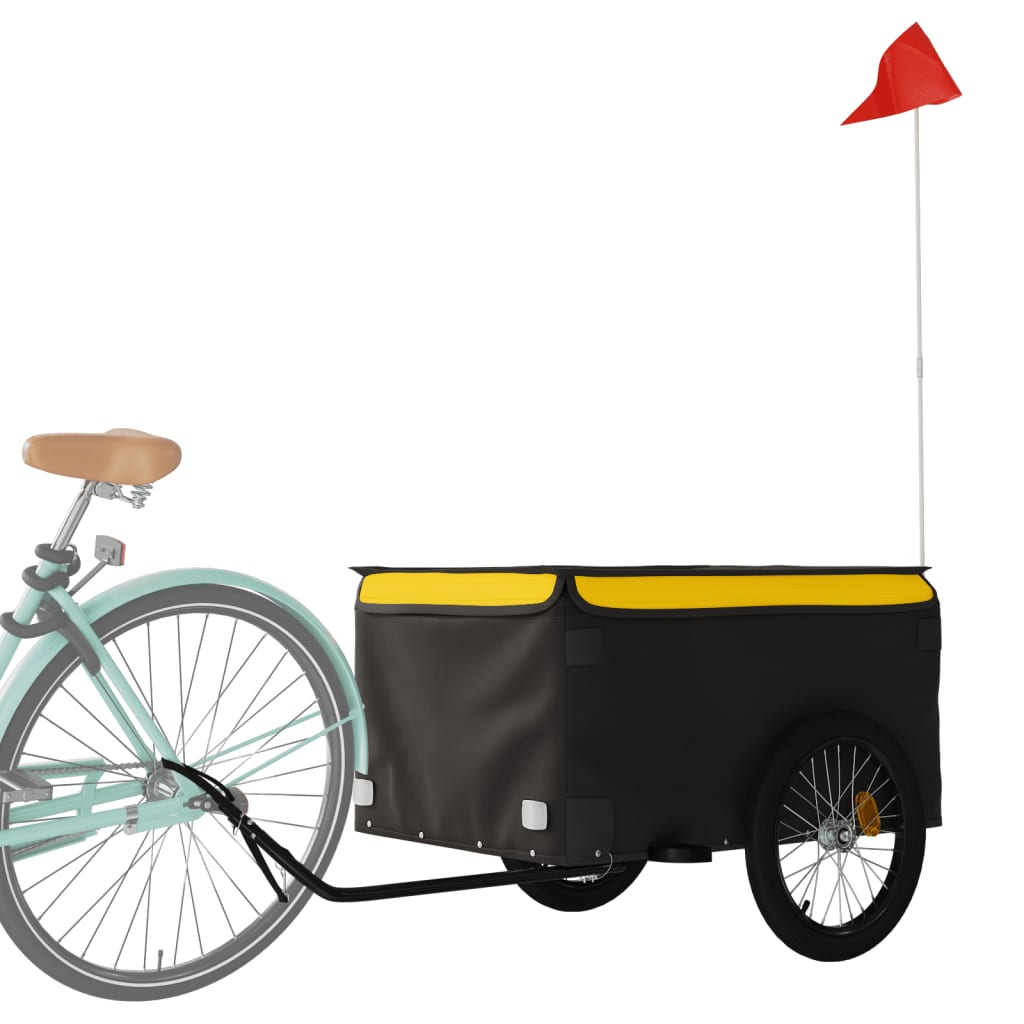 Cykeltrailer Sort og Gul 45 kg Jern